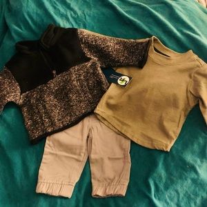 Little Rebels 0-3 Months - 3 piece Set - pants, long sleeve t-shirt & jacket NWT